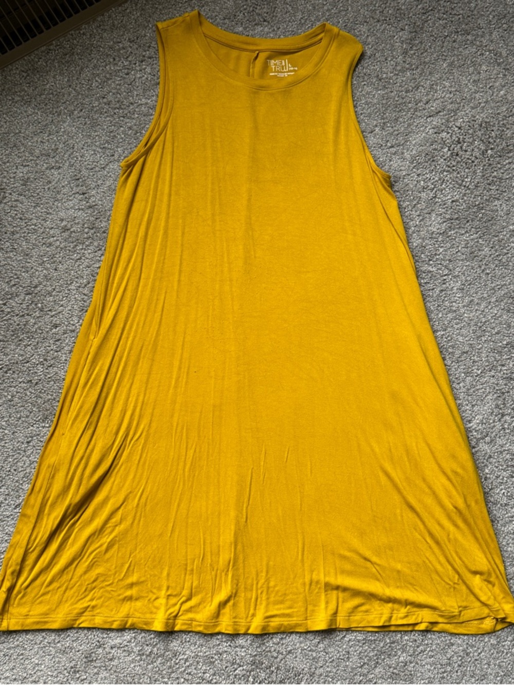 Women's Sleeveless Swing Tank Top - Mustard Yellow